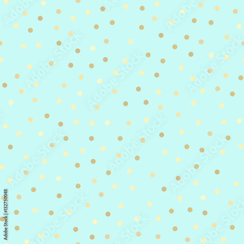 Golden glitter seamless pattern, mint background