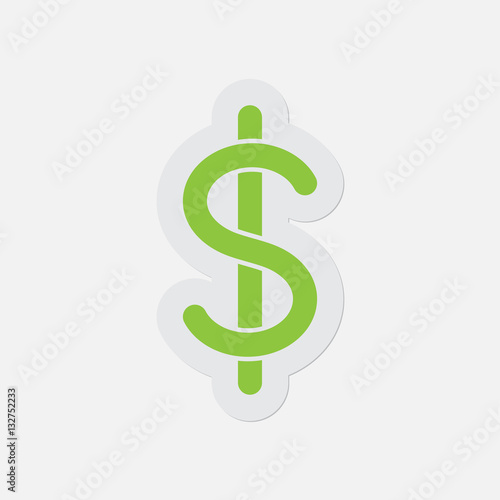 simple green icon - dollar currency symbol
