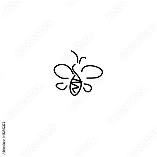 bee sketch icon vector