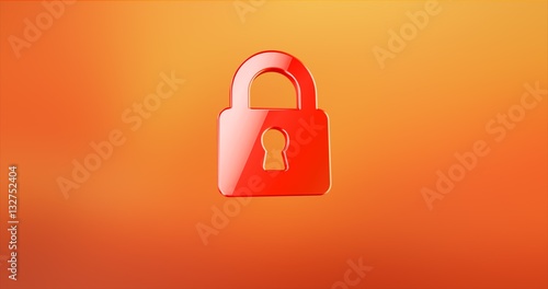 Lock Red 3d Icon