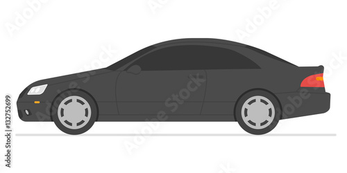 Car isolated vector illustration. Automobile in white background
