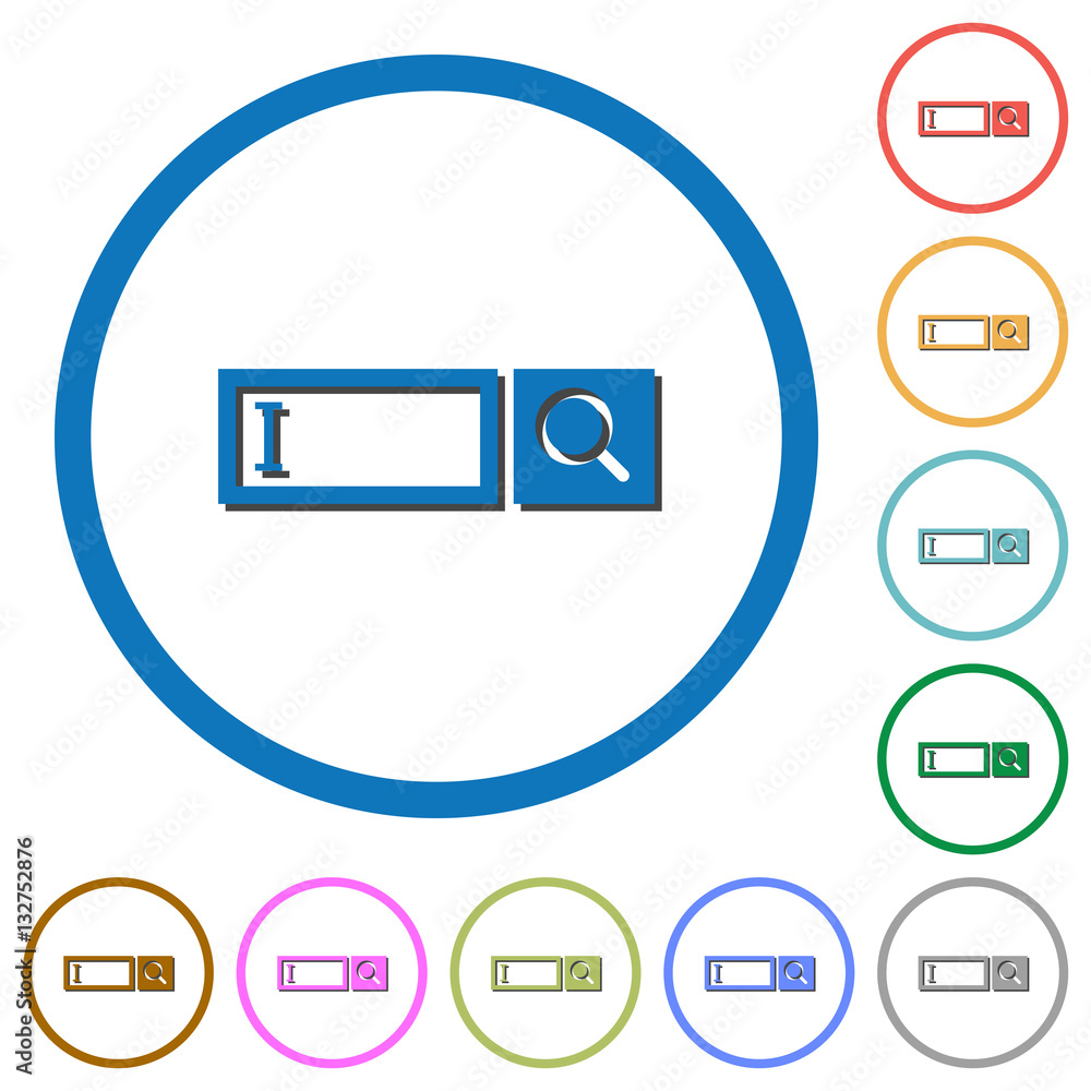 Search box icons with shadows and outlines Search box icons with shadows and outlines