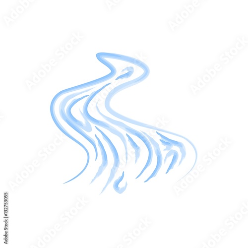 Vector abstract symbol of the river. Drawing with watercolors