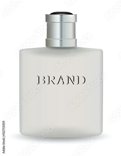 Cosmetic glass bottle. Vector illustration.