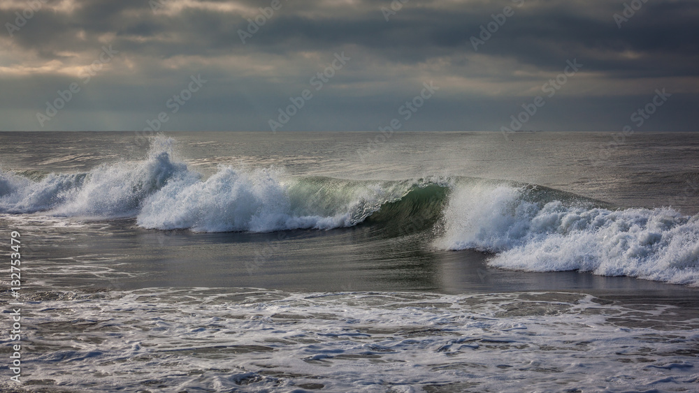 waves of the sea breaking on the beach, Poti, Georgia