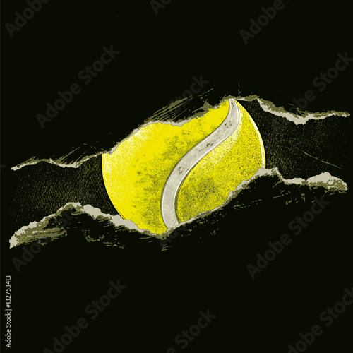 Tennis ball behind a rip