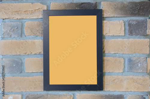 Empty frame from a picture, document, diploma or commendation on a wall photo