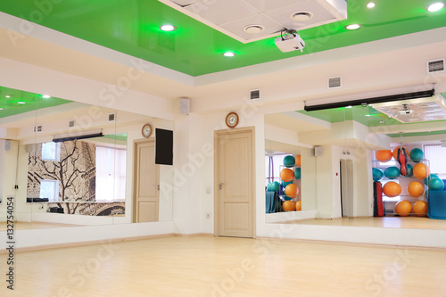 Interior of a fitness or dance hall