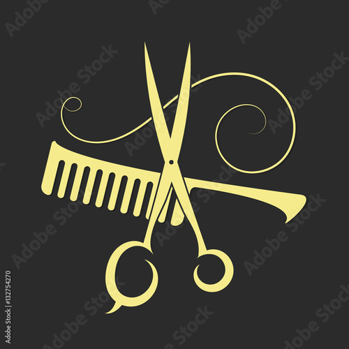Scissors and Comb for beauty salon