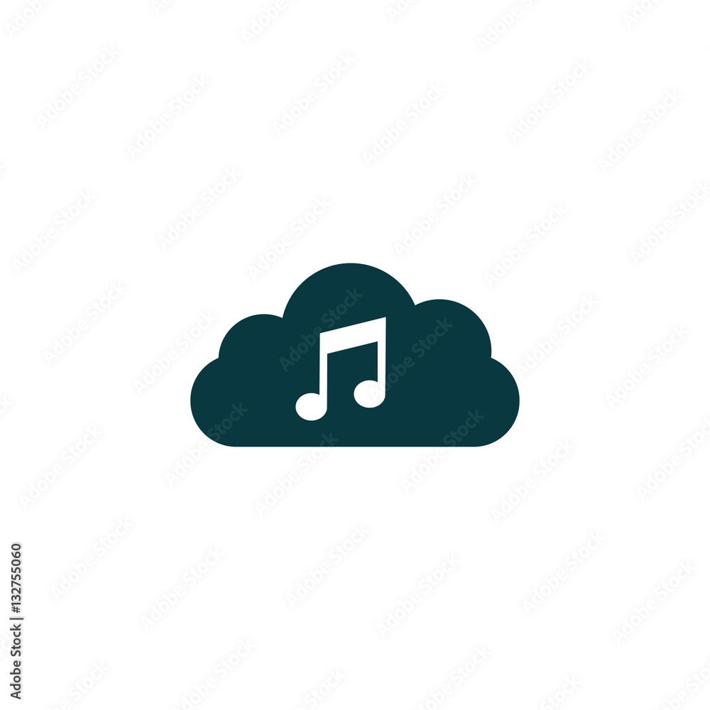 melody cloud icon, vector illustration melody cloud icon, vector illustration