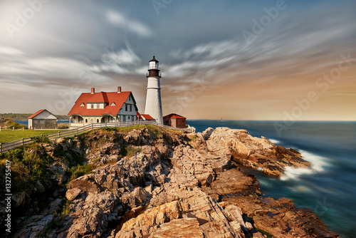 Cape Elizabeth Lighthouse at Sunset