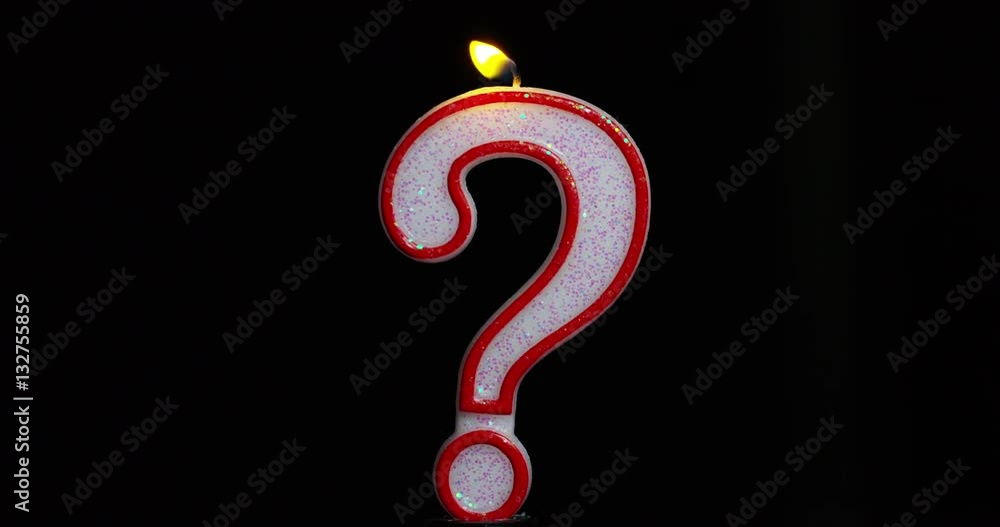 candle in the question mark shape and is blown off.The question mark ...