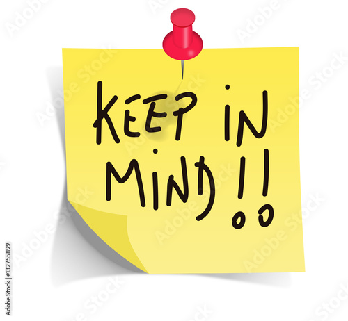 Photography Yellow post-it on white background