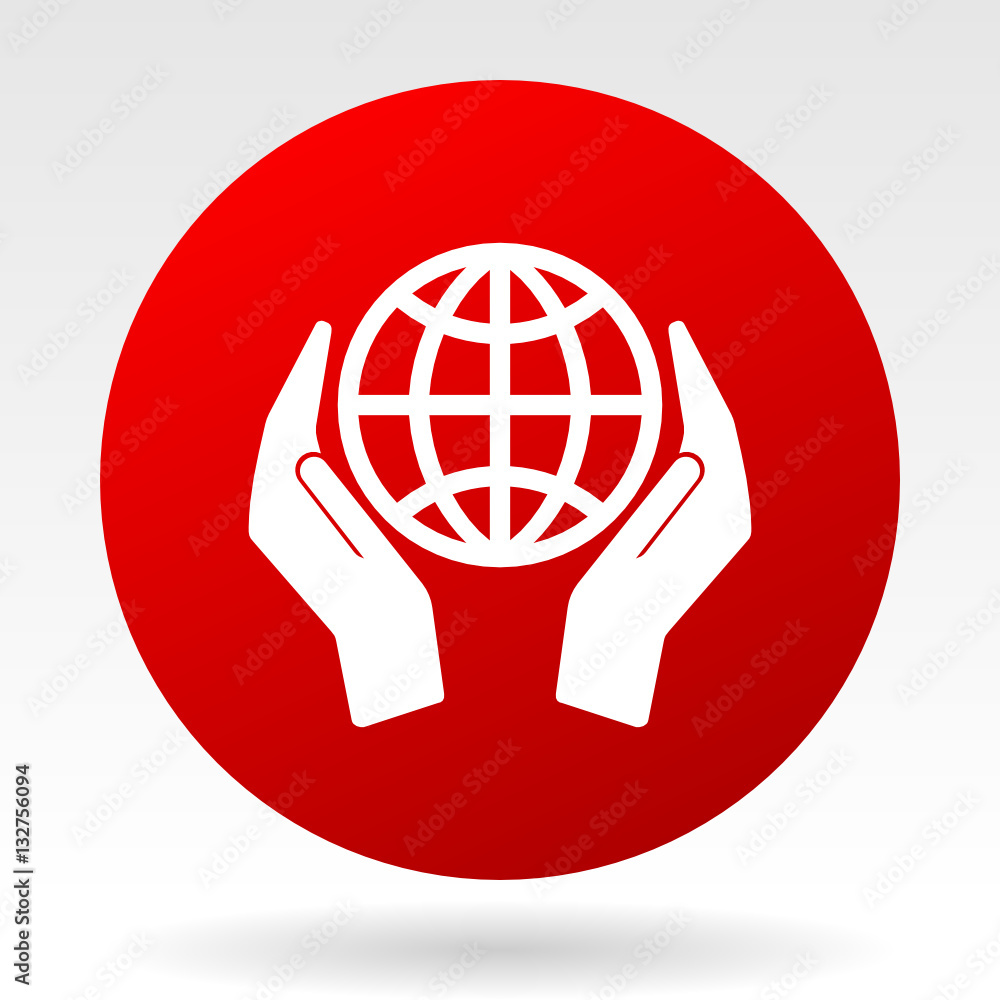 Hands protect the earth vector icon. Hands protect the earth vector icon.