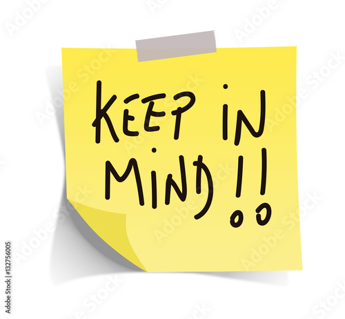 Foto Yellow post-it on white background