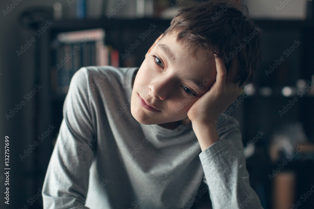 Sad teenager at home Sad teenager at home
