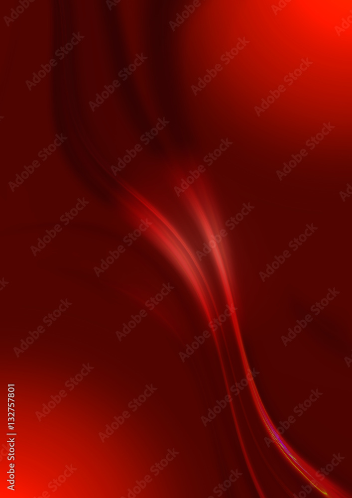 Red illuminated background with falling sparkling red waves