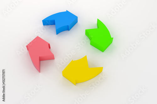 3d rendering abstract colorful sign for info graphic design
