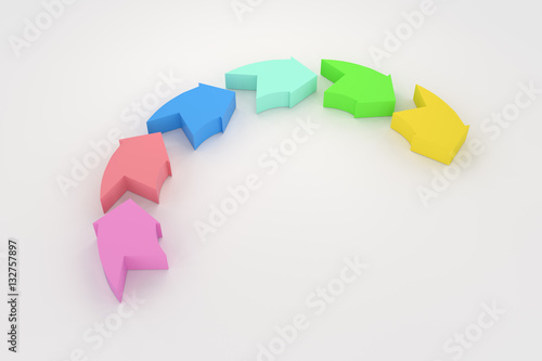 3d rendering abstract colorful sign for info graphic design