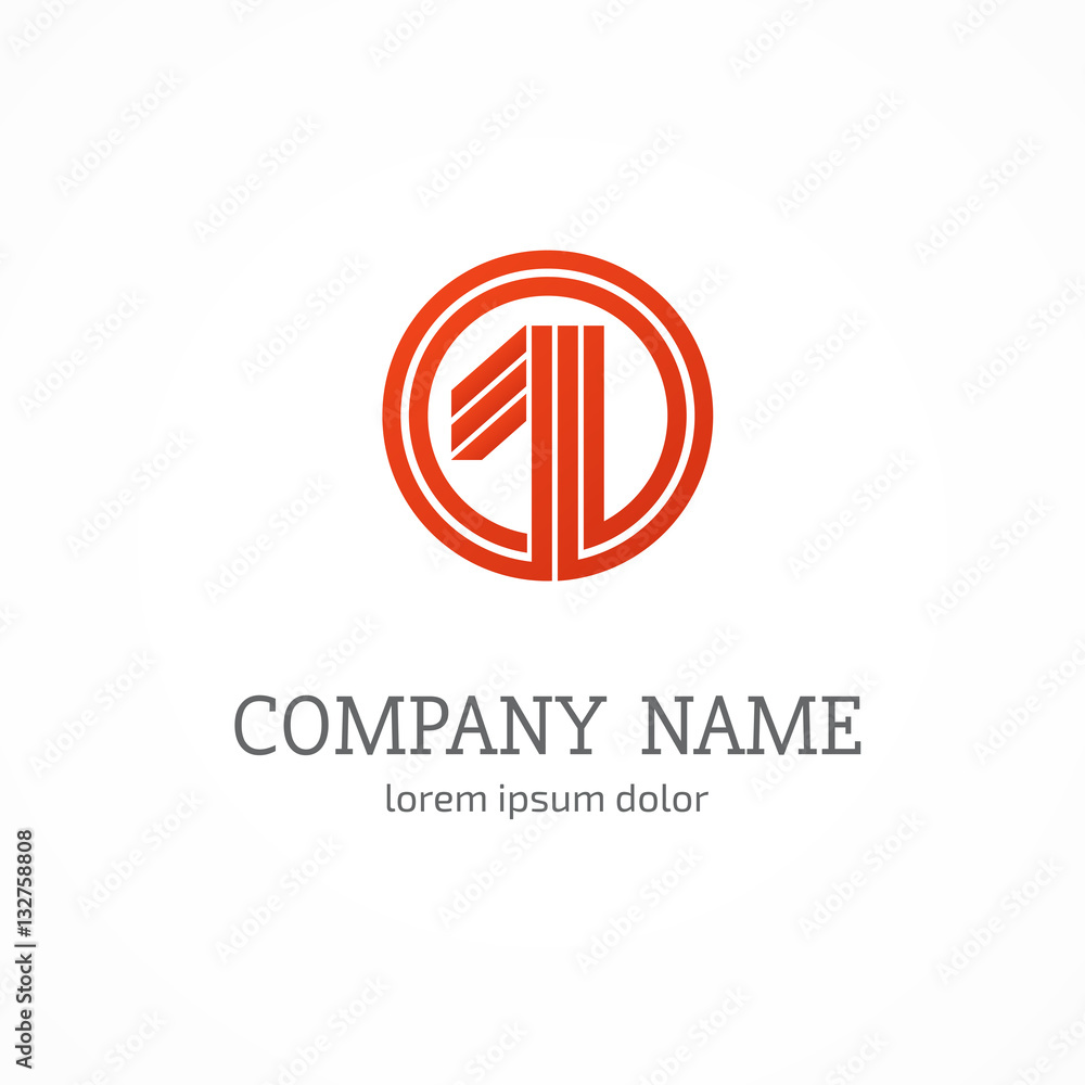 Logo design abstract Number one 1 vector template