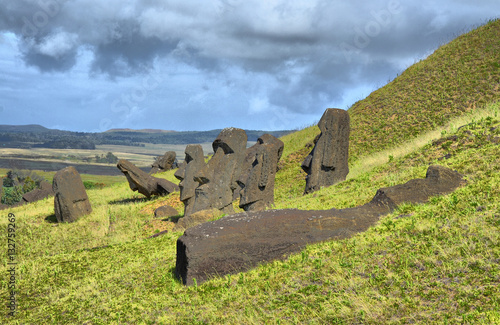 Fotografie Moai statues on Easter Island