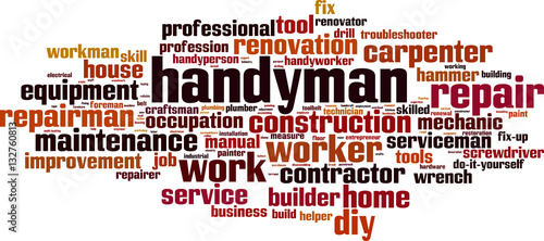 Handyman word cloud concept. Vector illustration
