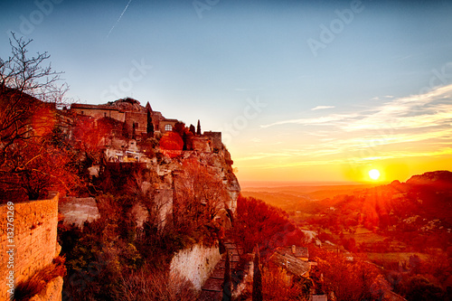 Coucher de soleil depuis le village des Baux-de-Provence