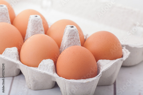 Eggs in paper container