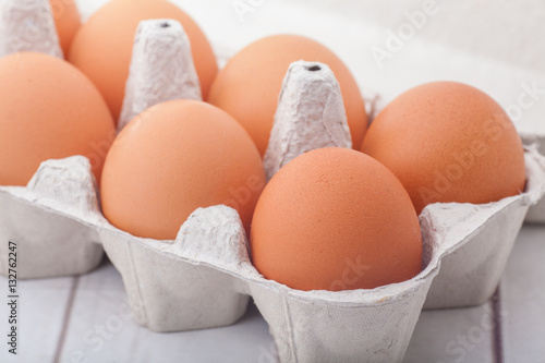 Eggs in paper container