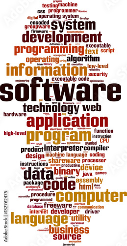 Software word cloud concept. Vector illustration