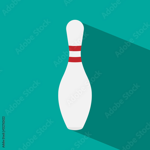 bowling pin with long shadow.
