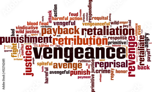 Vengeance word cloud concept. Vector illustration