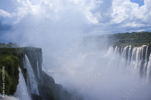 Iguazu falls foz do iguacu argentina and brazil waterfalls devils throat landscape panorama view