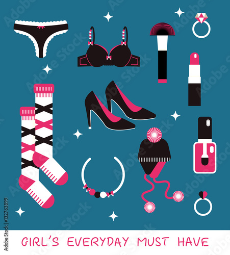 Girl everyday must have vector kit: