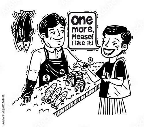 buying fish comics