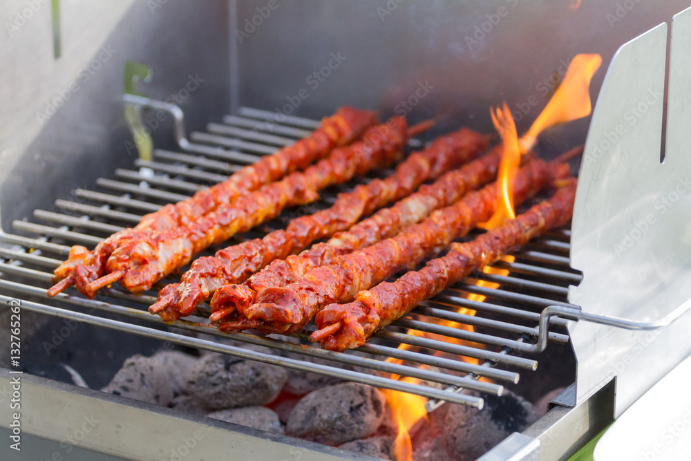 Barbecue Grill With Meat