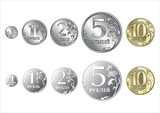 Set of Russian coins rouble