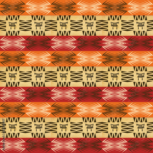 Ethnic motif. Striped african seamless pattern