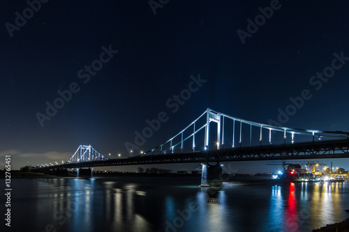 Historical bridge across the Rhine at Krefeld Uerdingen / Nights