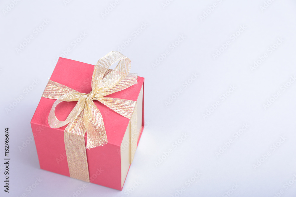 Fototapeta premium Gift boxes with bow on wood background
