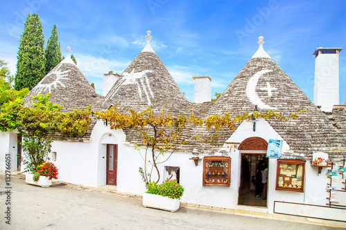 View of Trulli houses in Alberobello, Italy