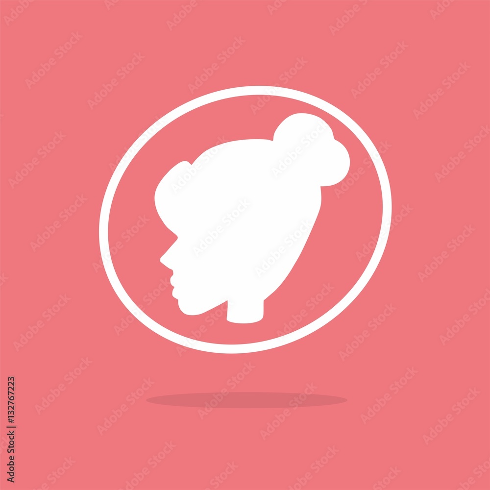 Profile of a beautiful girl logo Profile of a beautiful girl logo