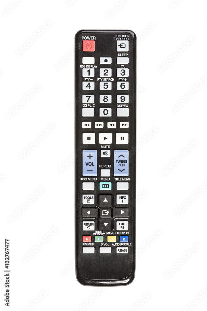 TV remote isolated on white background TV remote isolated on white background
