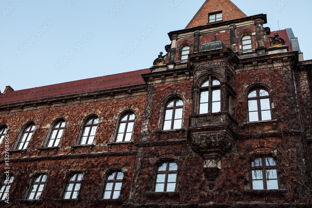 Beautiful facade of a building in Wroclaw, Poland