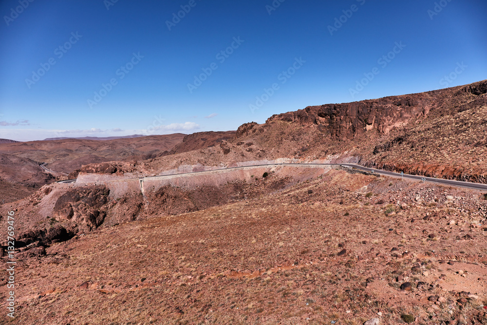 Winding road of The Atlas Mountain in Morocco. Winding road of The Atlas Mountain in Morocco.