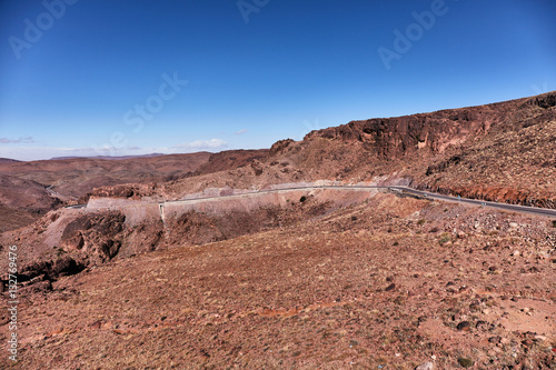  Winding road of The Atlas Mountain in Morocco.