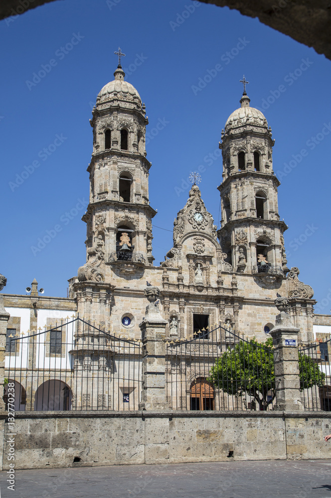 Monuments of Guadalajara, Jalisco, Mexico. Basilica de Zapopan.