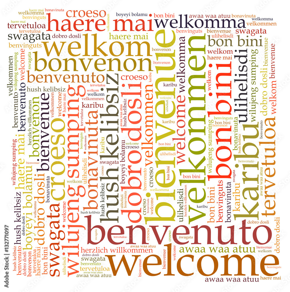 Welcome in different languages word cloud Welcome in different languages word cloud