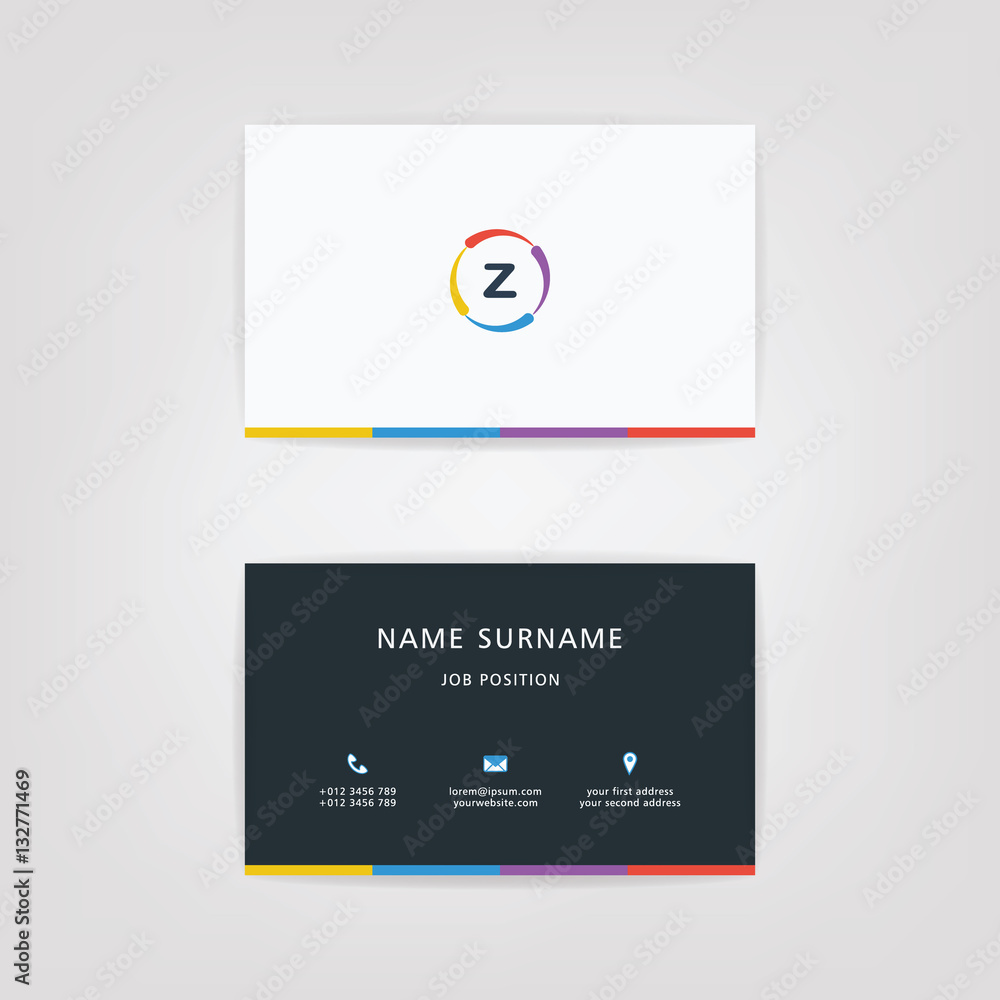 z Simple Alphabet Business Card