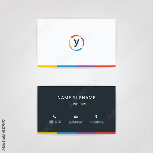 y Simple Alphabet Business Card